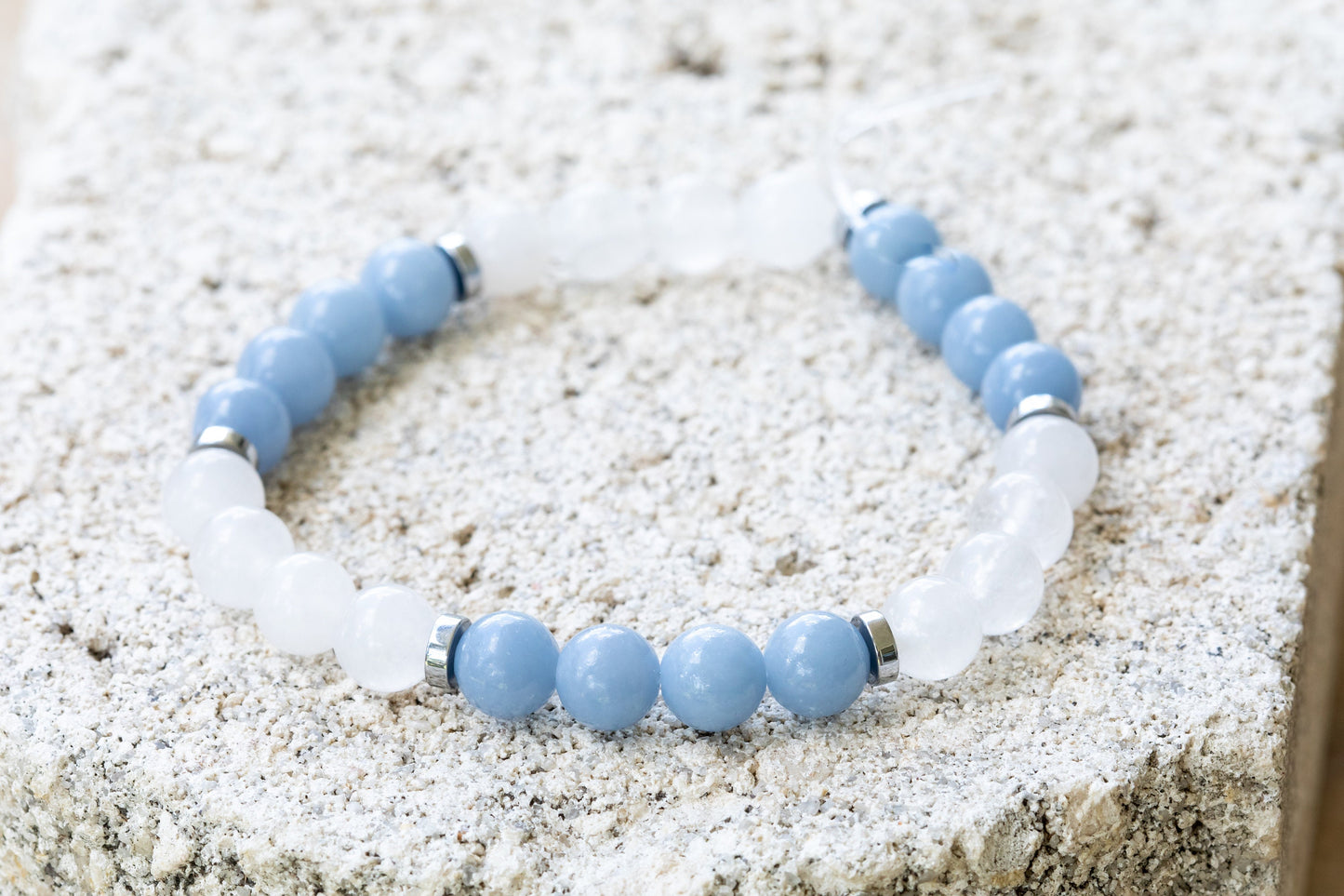 Angelite Gemstone Crystal Bracelet