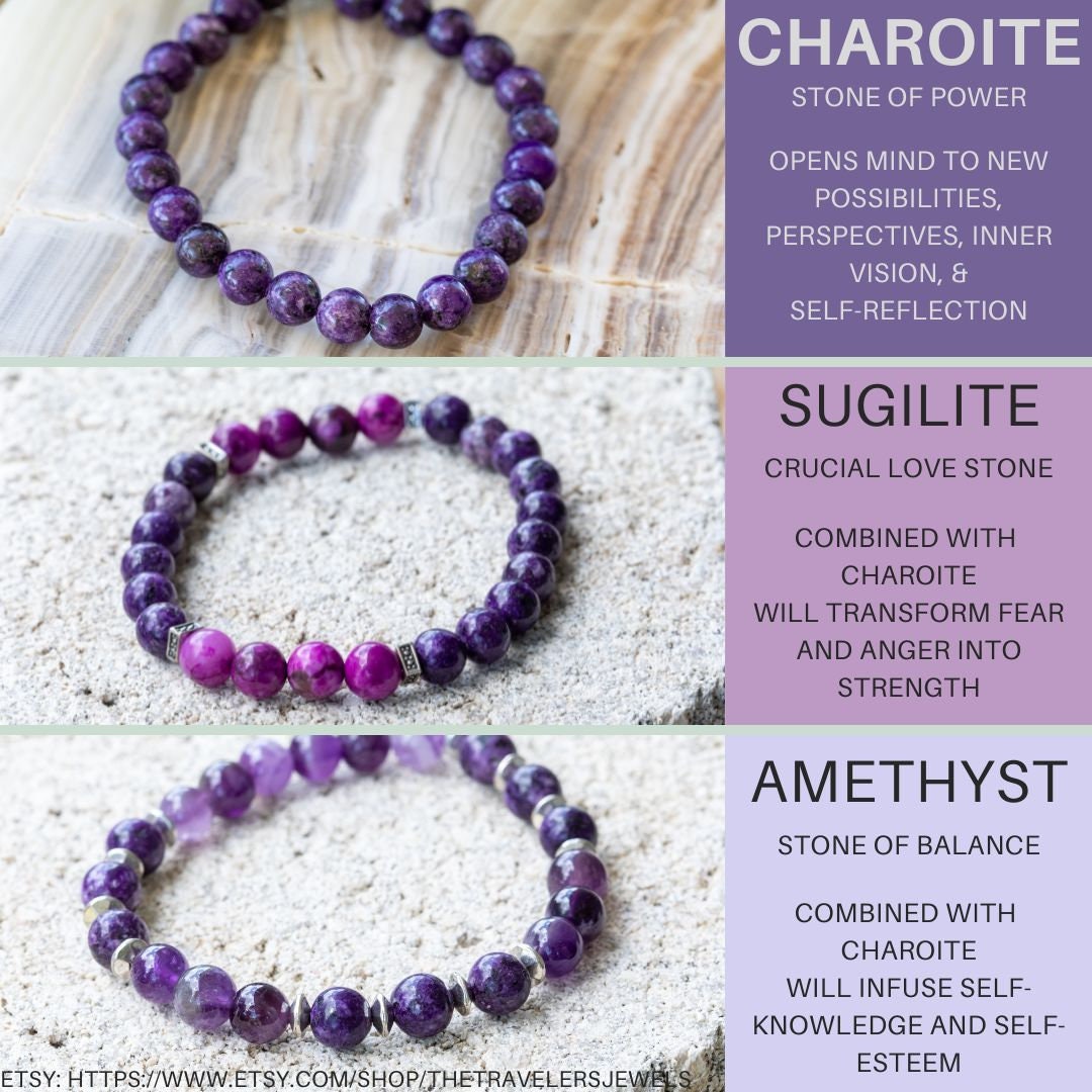 Sugilite Gemstone Crystal Bracelet