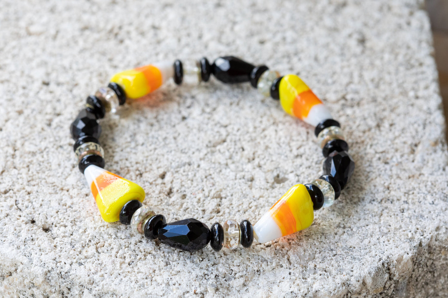 Halloween Holiday Gemstone Crystal Bracelet