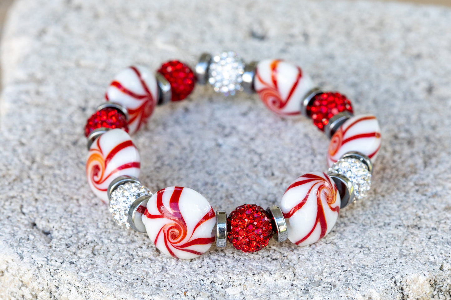 Christmas Holiday Gemstone Crystal Bracelet