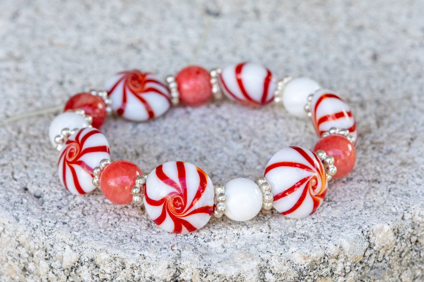 Christmas Holiday Gemstone Crystal Bracelet