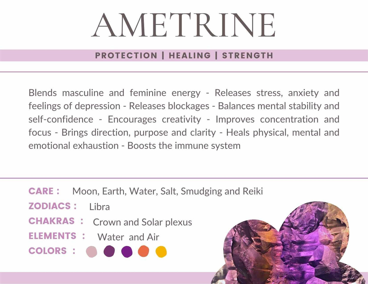 Ametrine Gemstone Crystal Bracelet