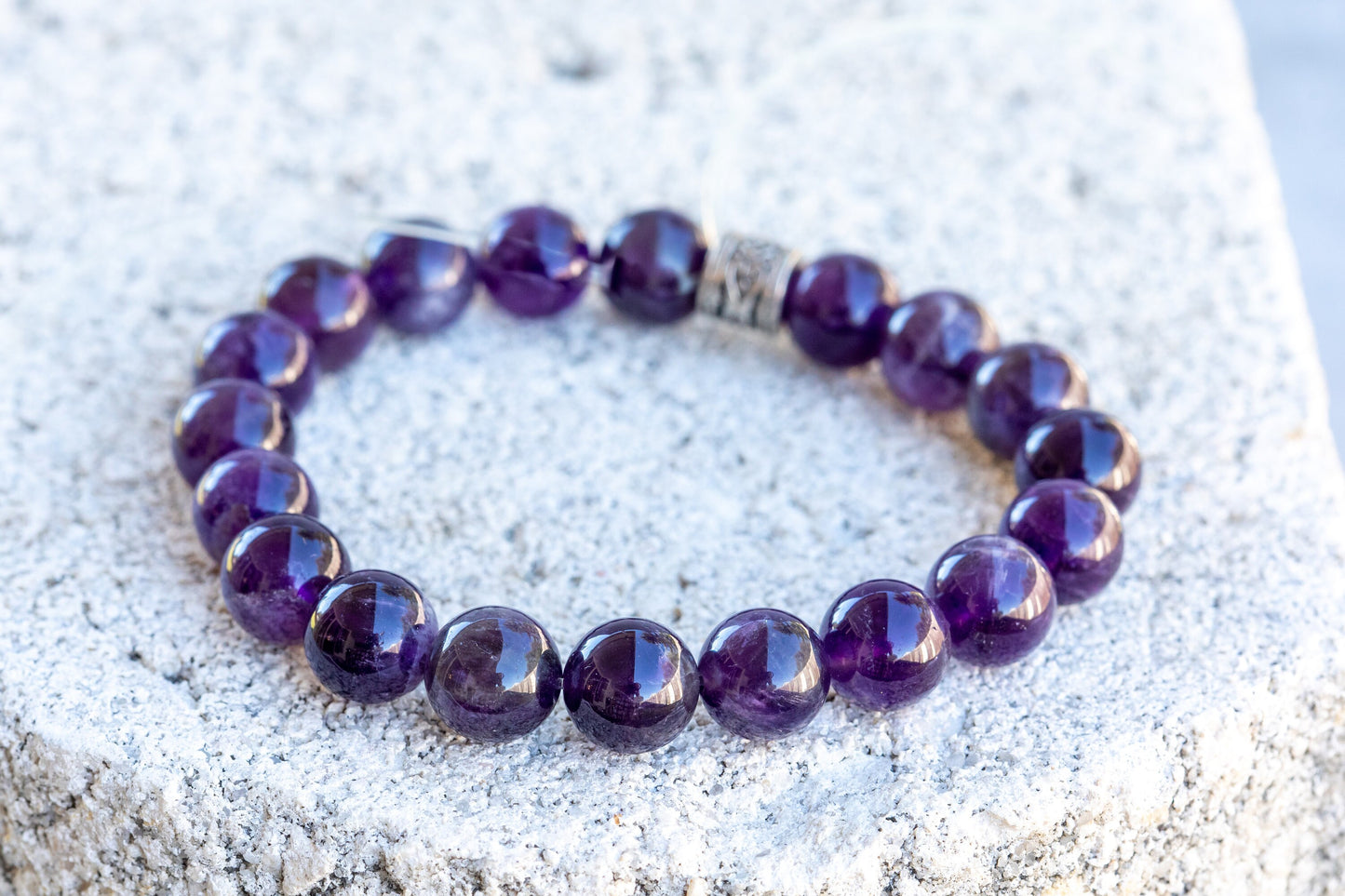 Amethyst Gemstone Crystal Bracelet