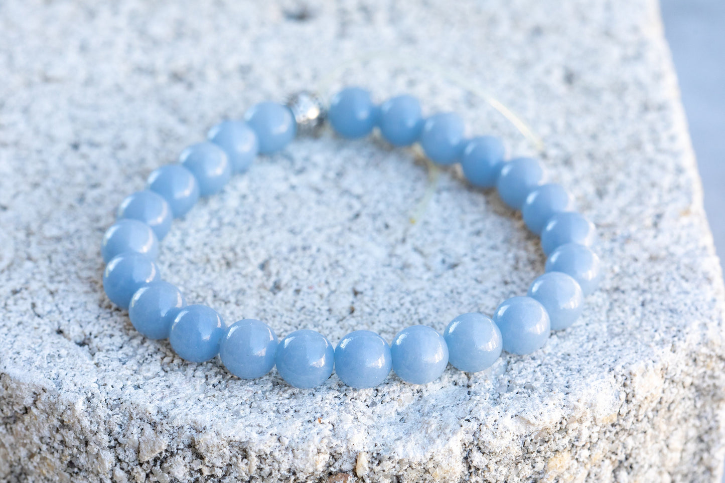 Angelite Gemstone Crystal Bracelet