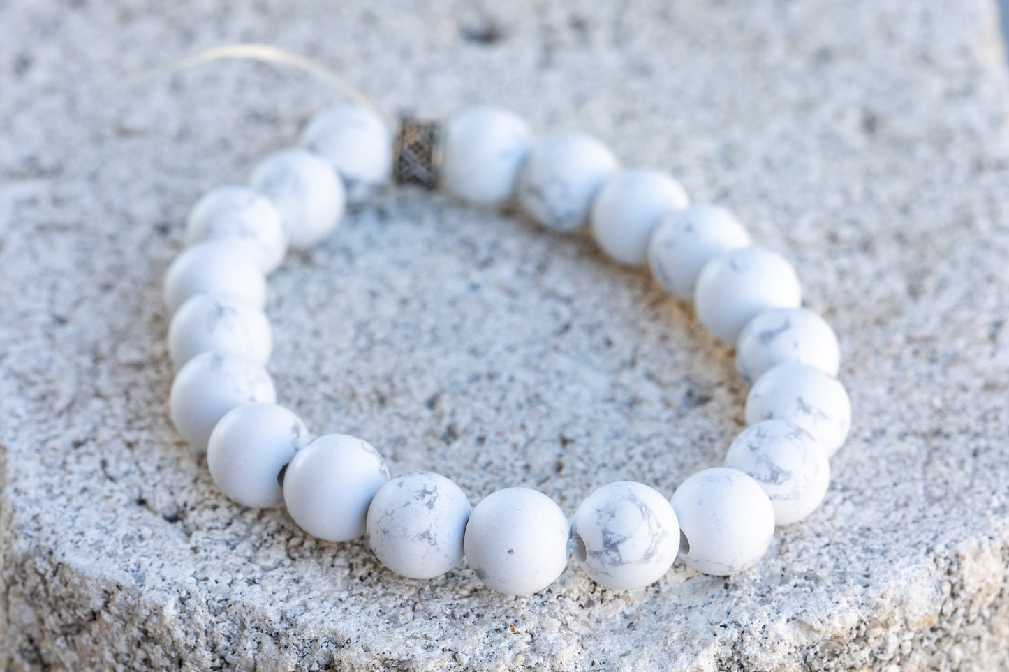 White Howlite Gemstone Crystal Bracelet