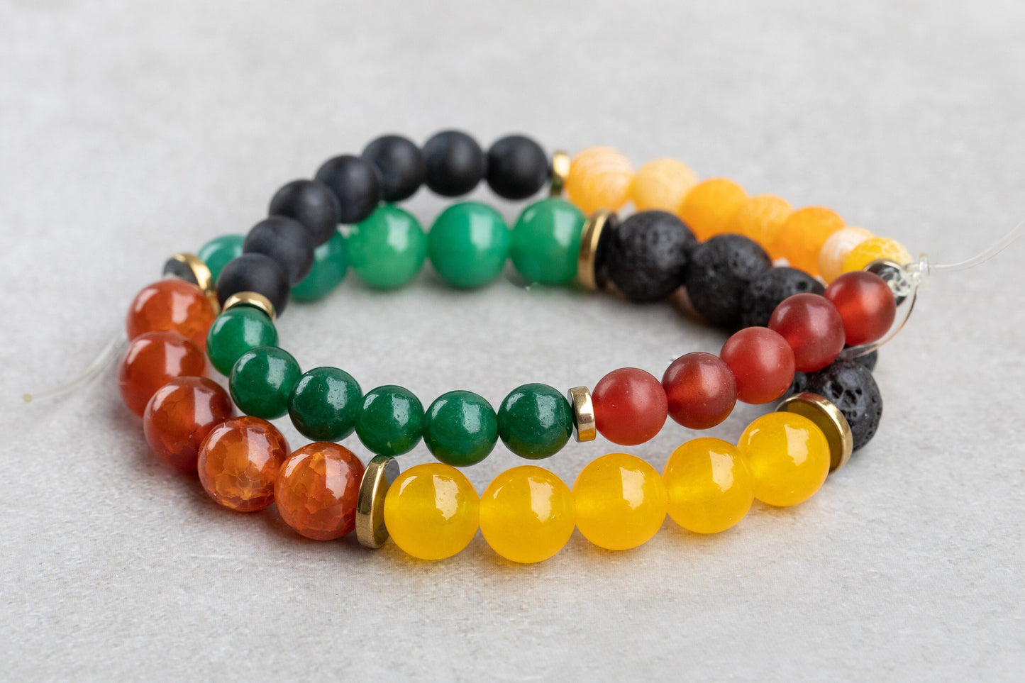 Kwanzaa/ Juneteenth Holiday Gemstone Crystal Bracelet