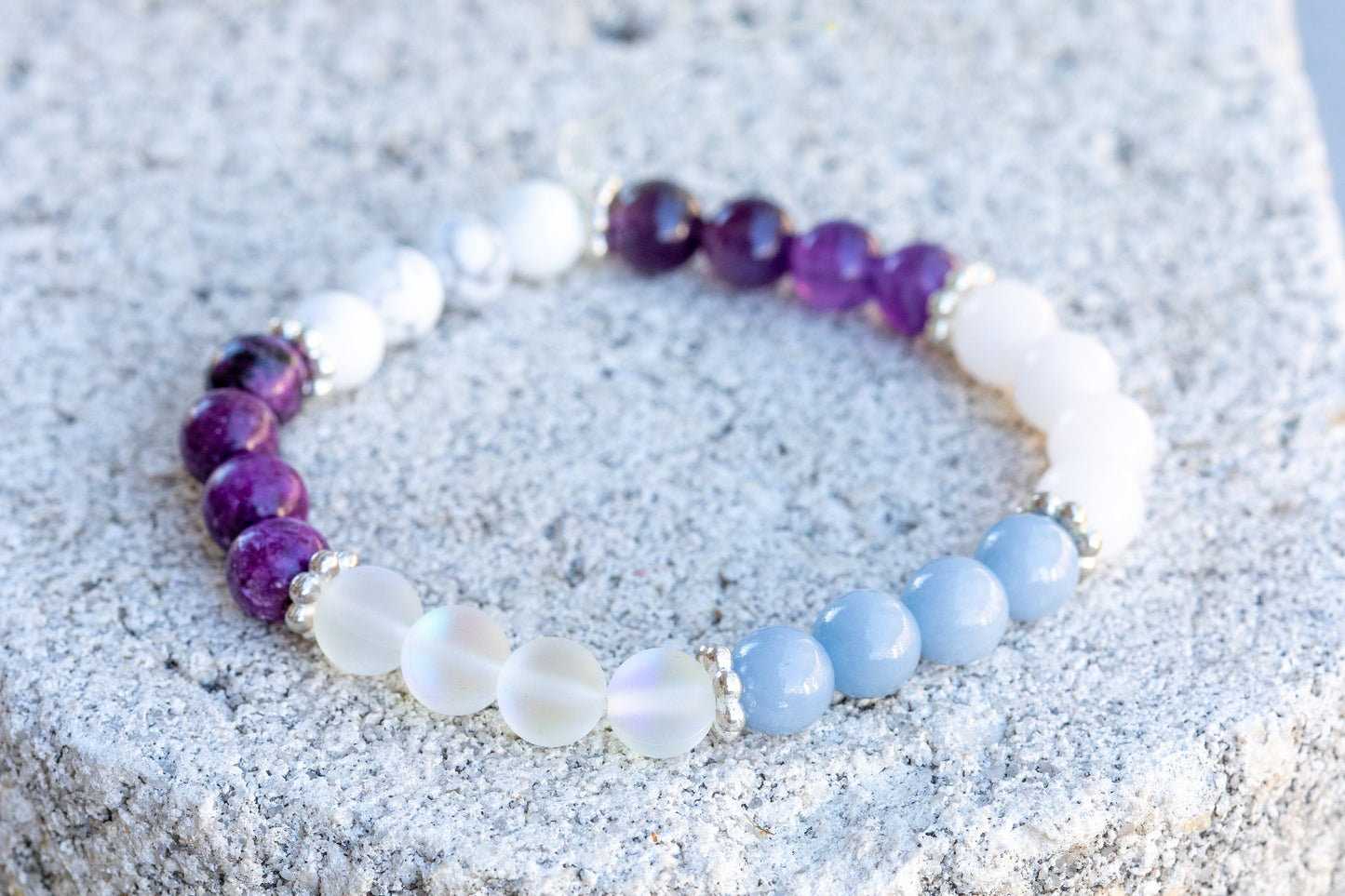 Crown Chakra Gemstone Crystal Bracelet