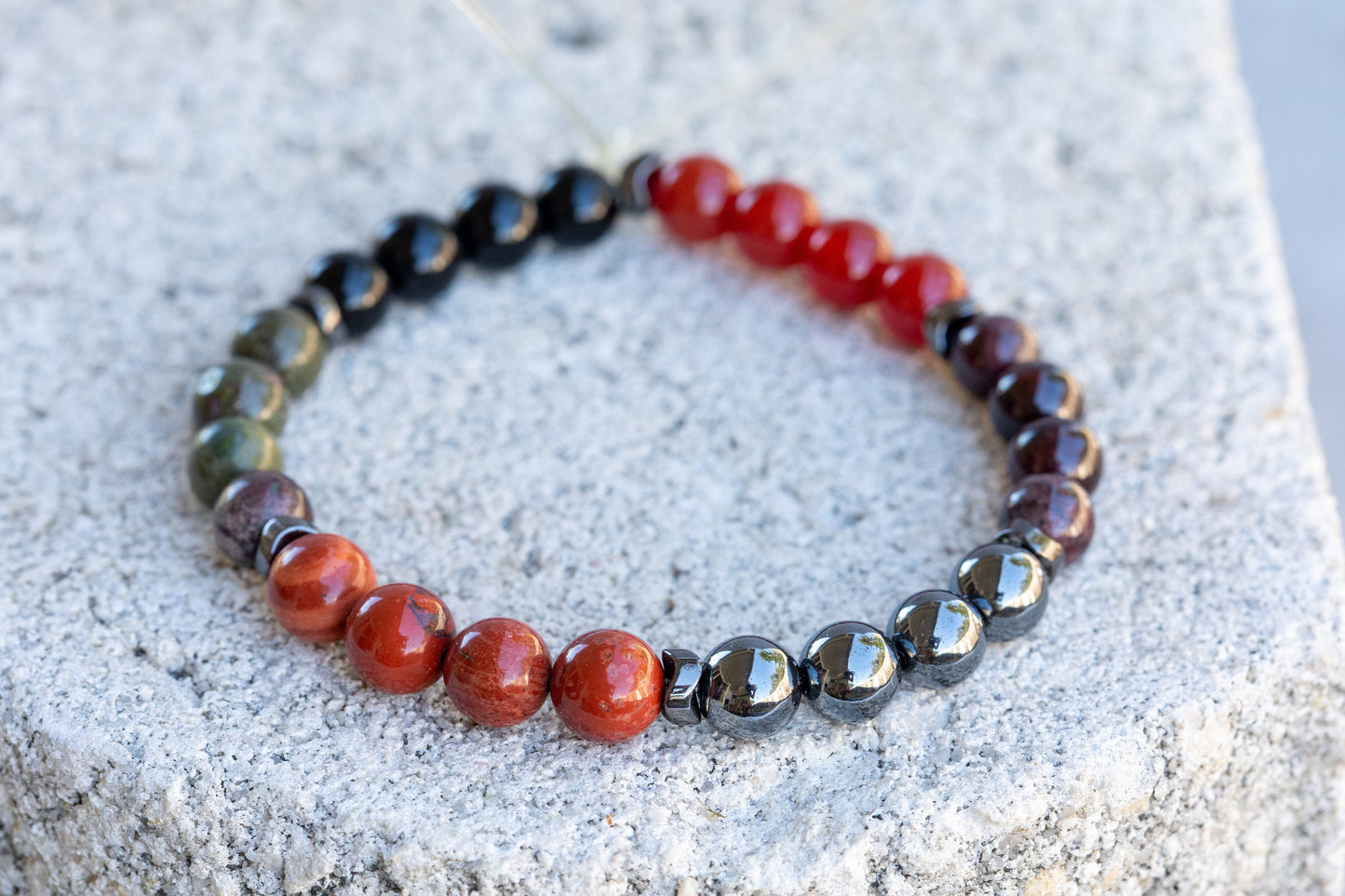 Root Chakra Gemstone Crystal Bracelet