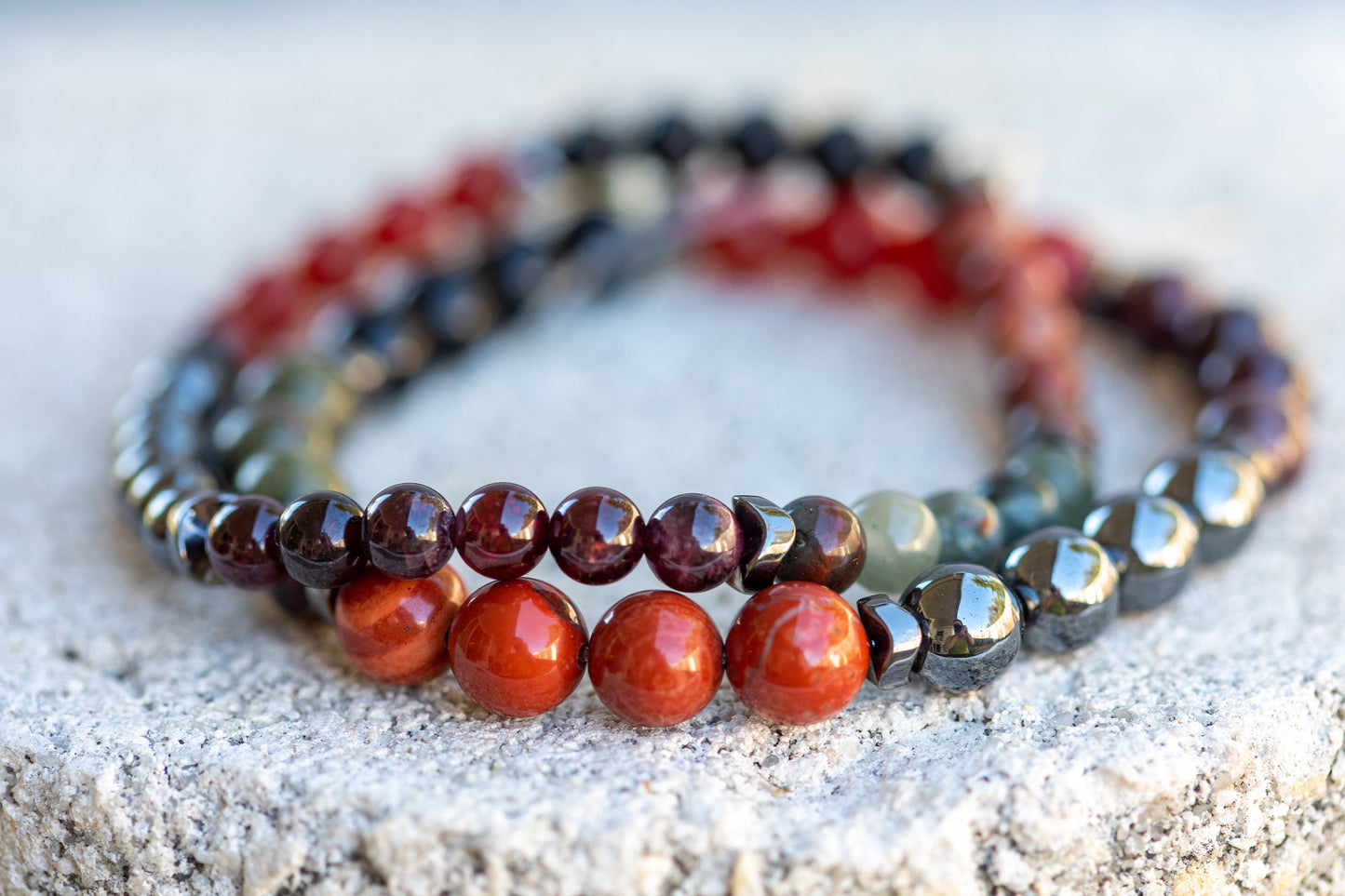 Root Chakra Gemstone Crystal Bracelet