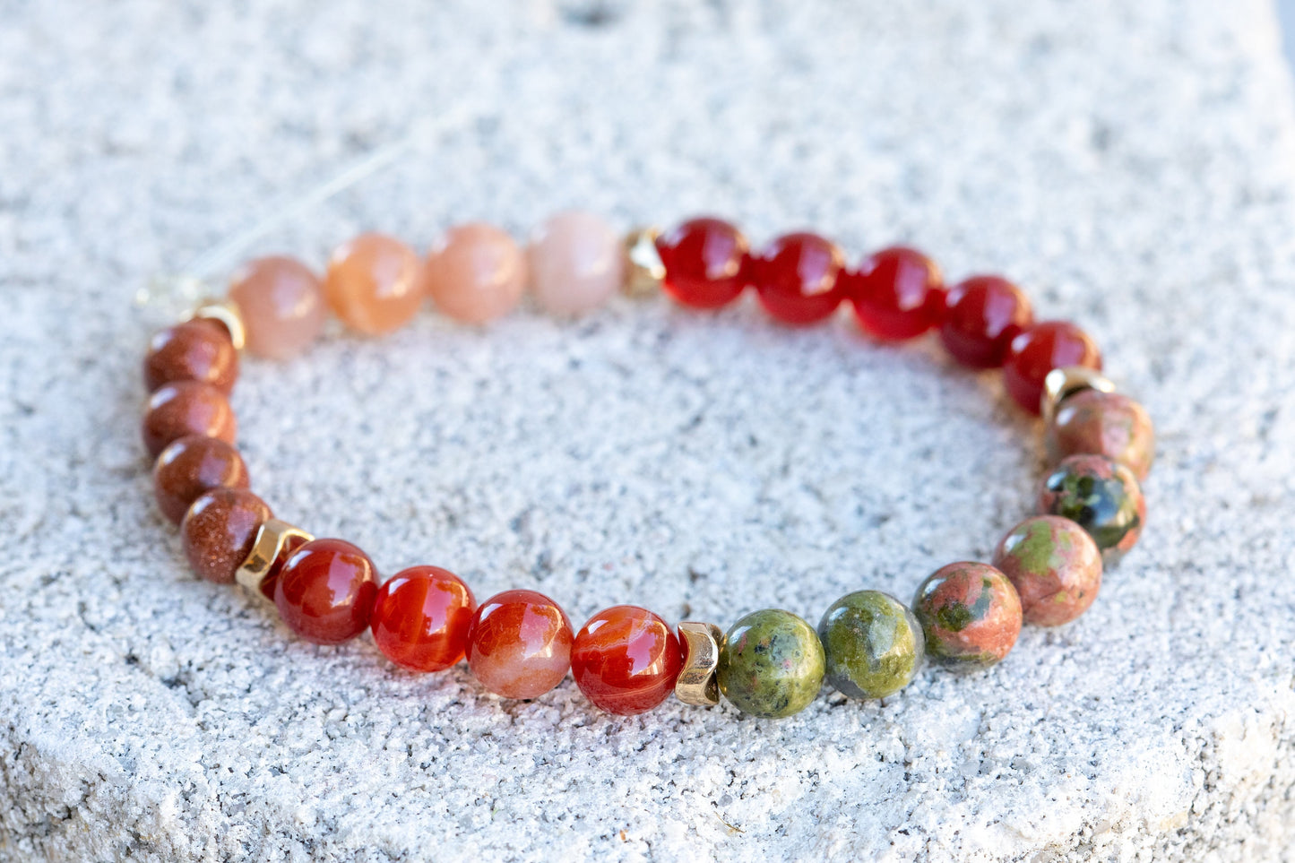 Sacral Chakra Gemstone Crystal Bracelet