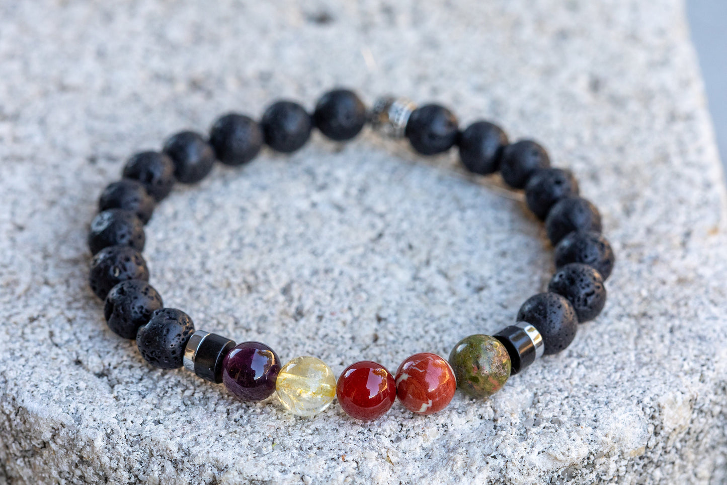 Aries Zodiac Gemstone Crystal Bracelet