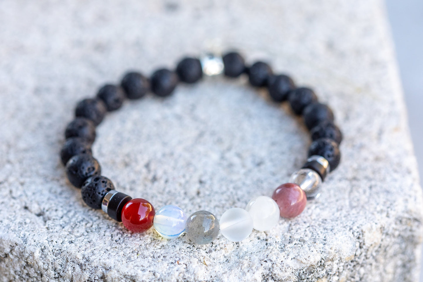 Cancer Zodiac Gemstone Crystal Bracelet