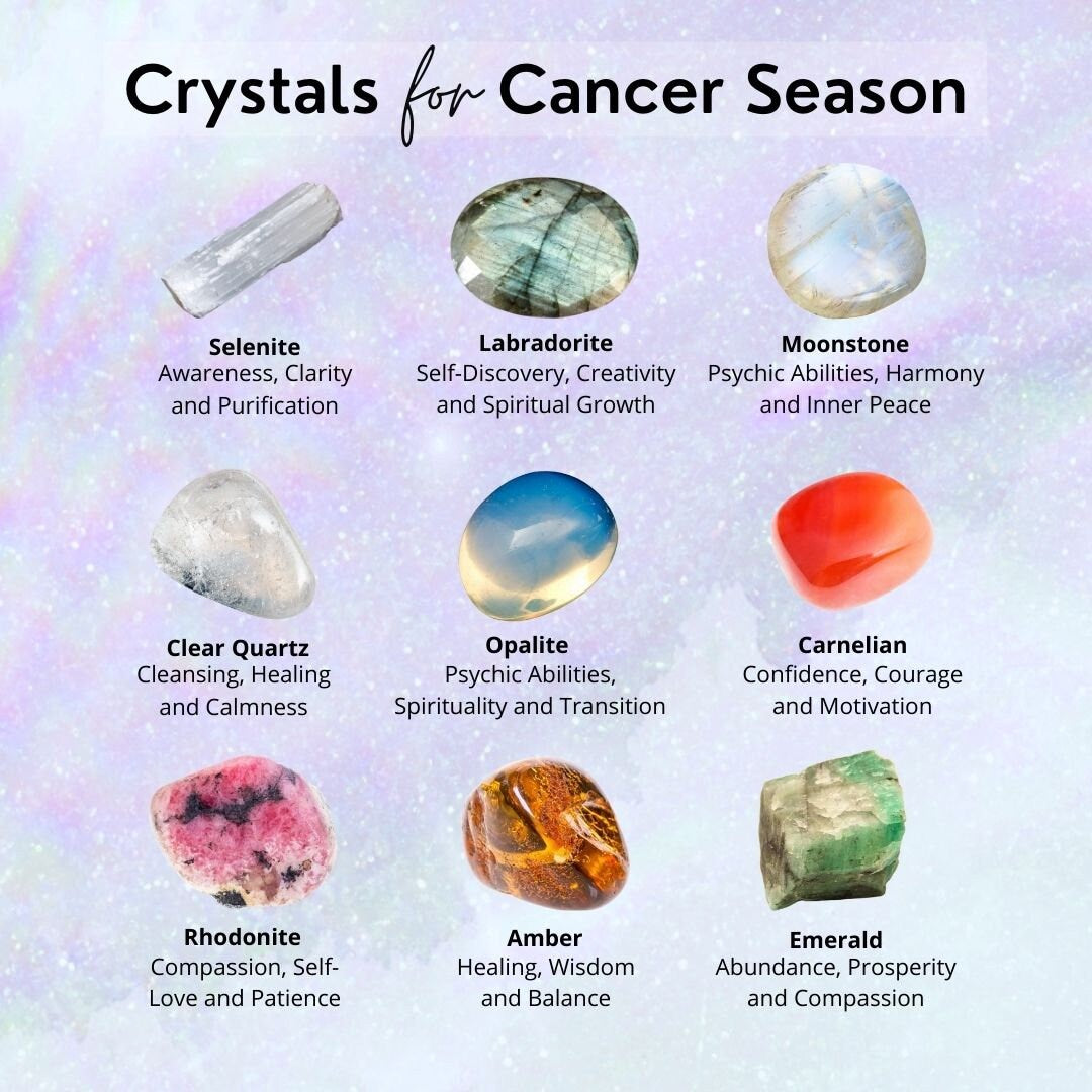 Cancer Zodiac Gemstone Crystal Bracelet