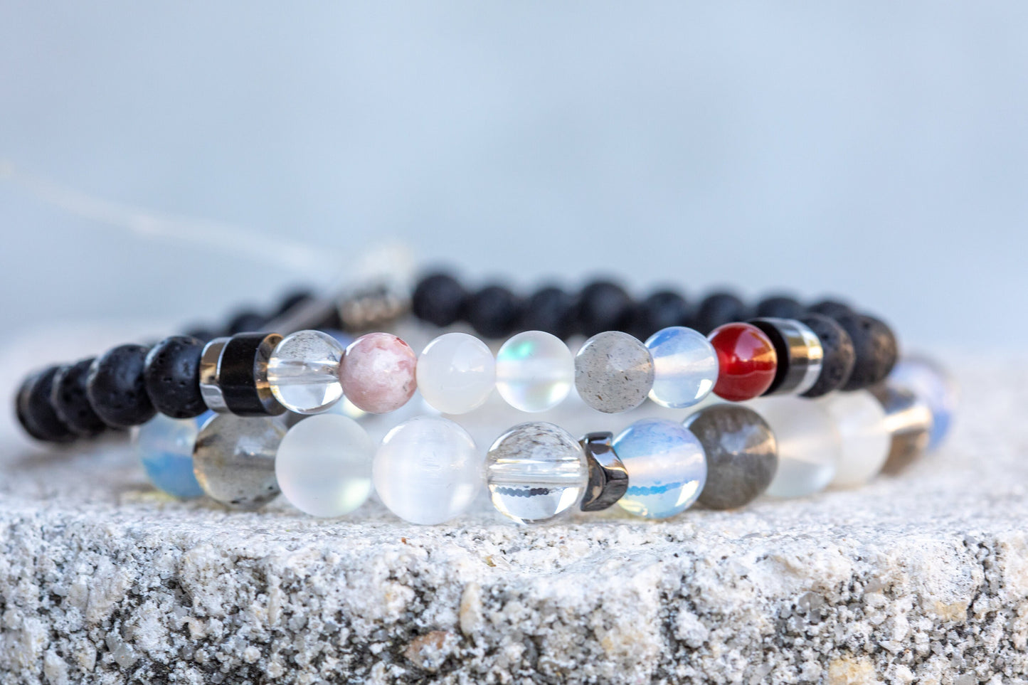 Cancer Zodiac Gemstone Crystal Bracelet