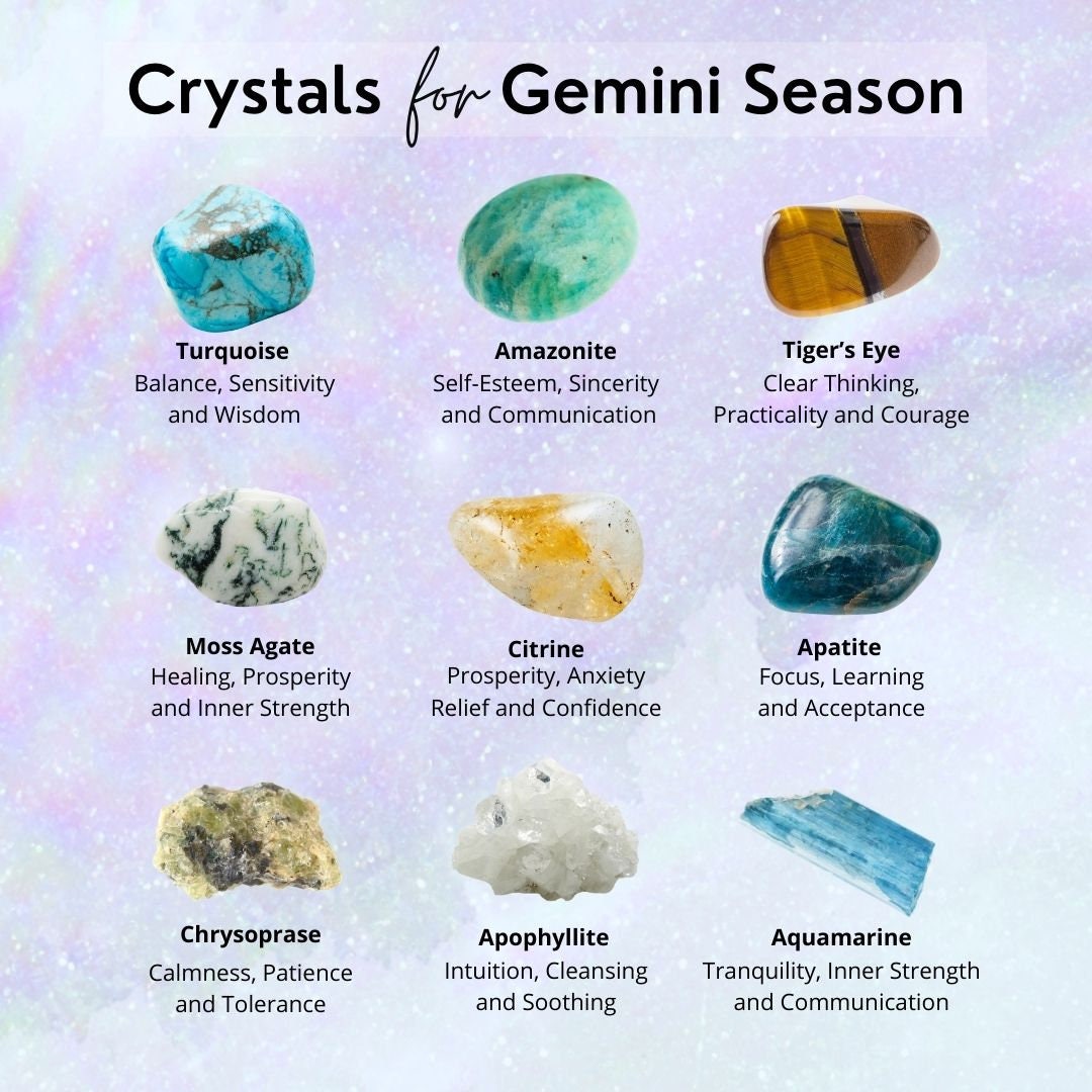 Gemini Zodiac Gemstone Crystal Bracelet