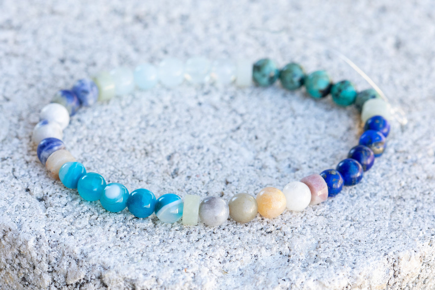 Throat Chakra Gemstone Crystal Bracelet
