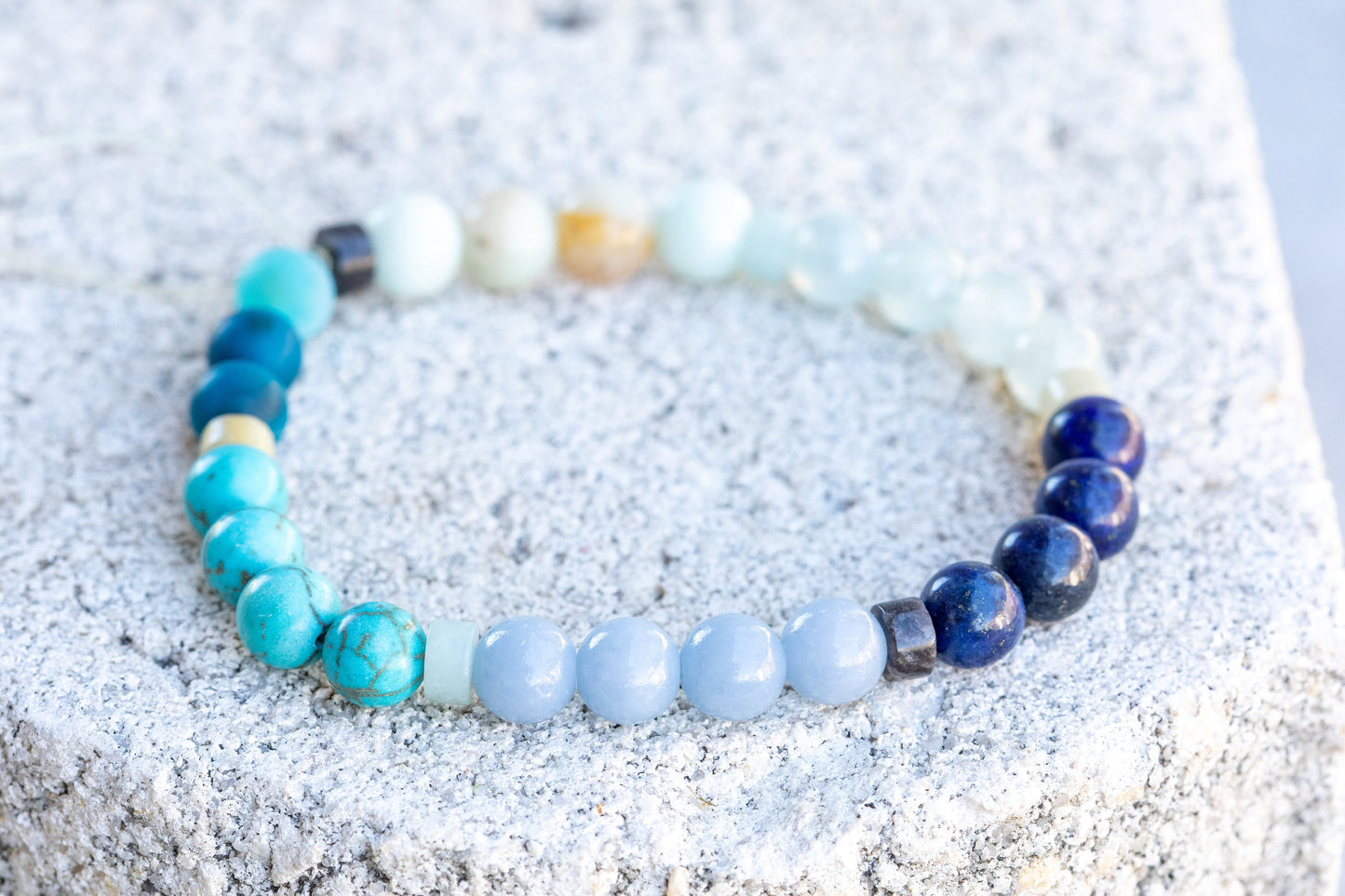 Throat Chakra Gemstone Crystal Bracelet