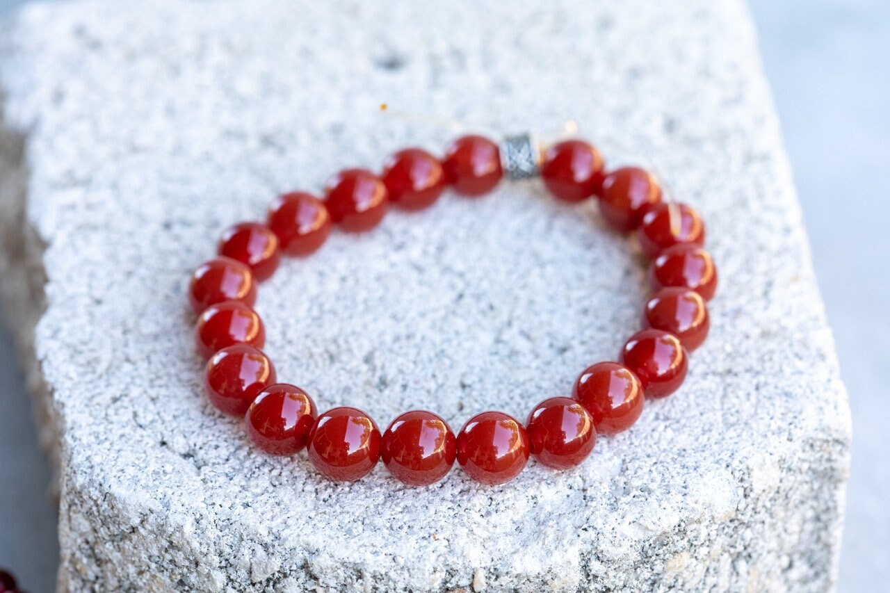 Carnelian Gemstone Crystal Bracelet