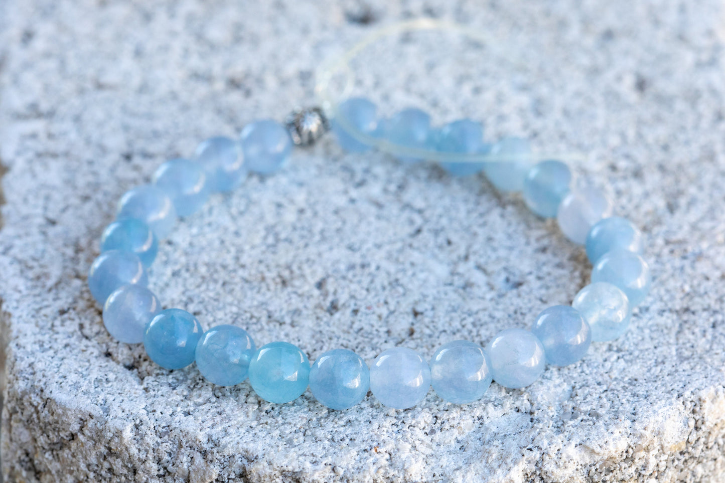 Aquamarine Gemstone Crystal Bracelet