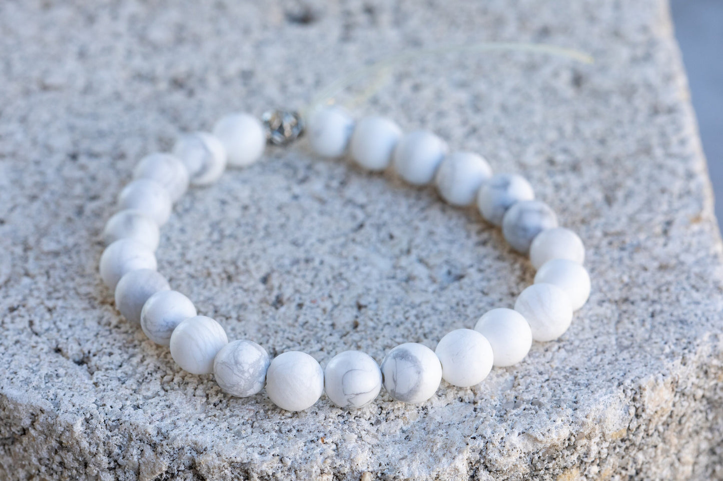 White Howlite Gemstone Crystal Bracelet