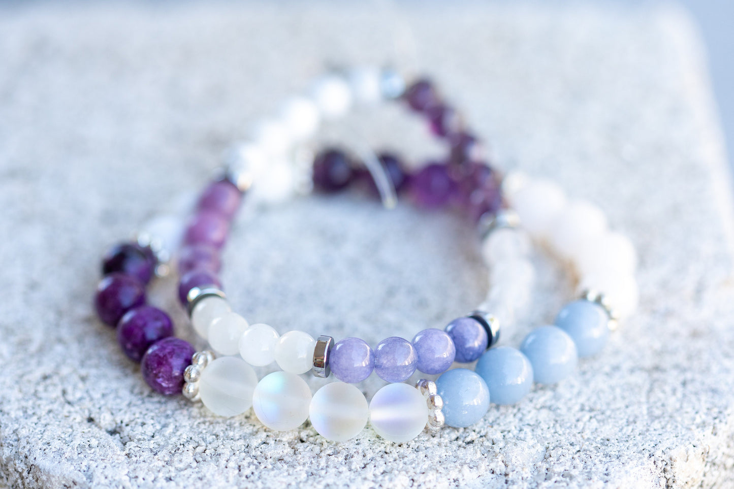 Crown Chakra Gemstone Crystal Bracelet