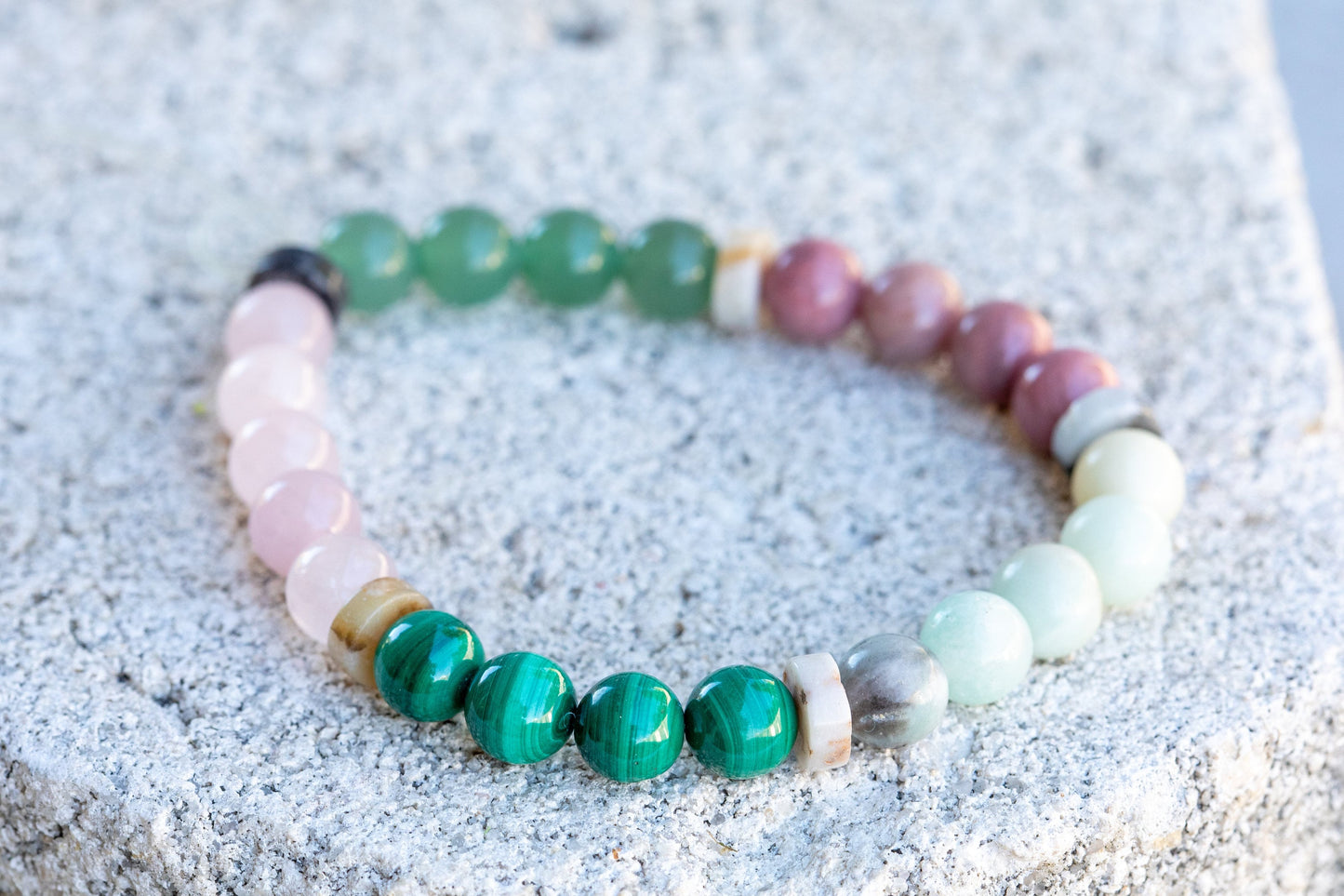 Heart Chakra Gemstone Crystal Bracelet