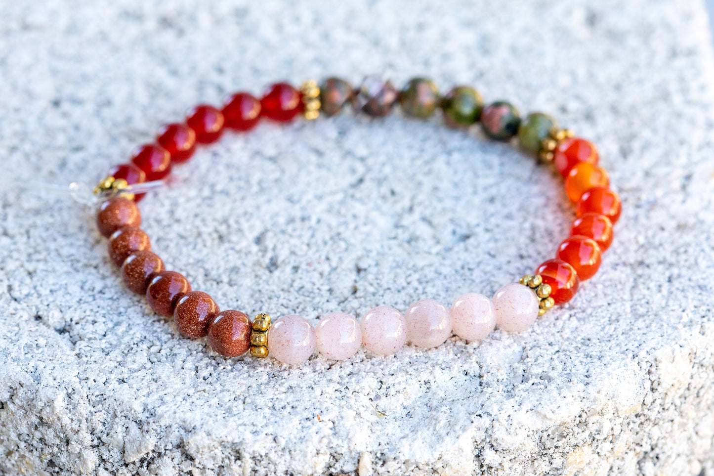 Sacral Chakra Gemstone Crystal Bracelet