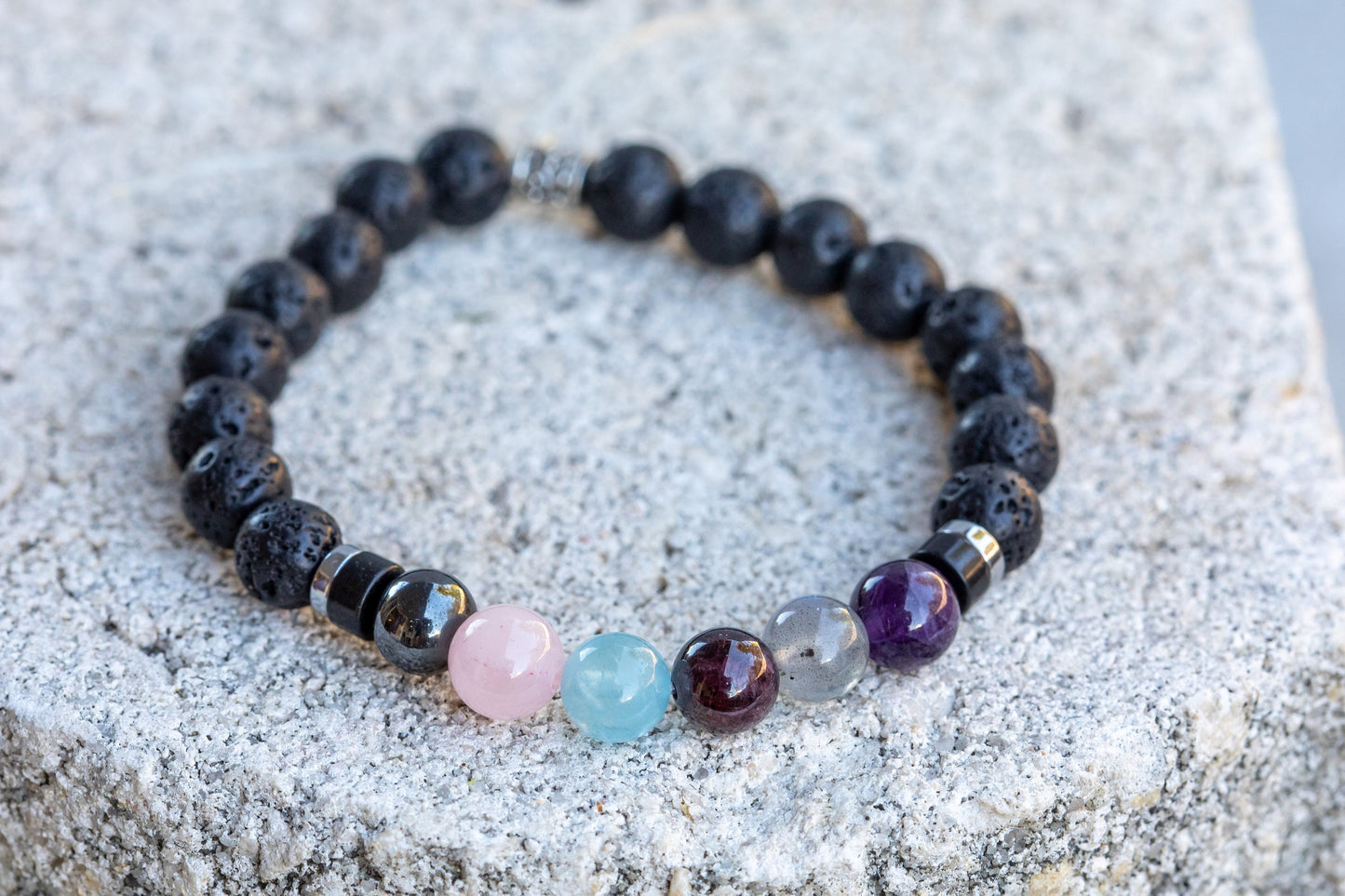Aquarius Zodiac Gemstone Crystal Bracelet