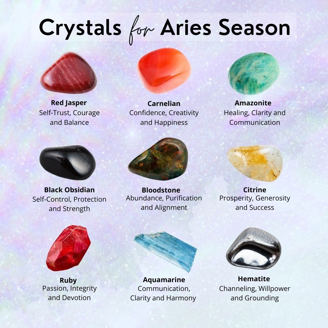 Aries Zodiac Gemstone Crystal Bracelet