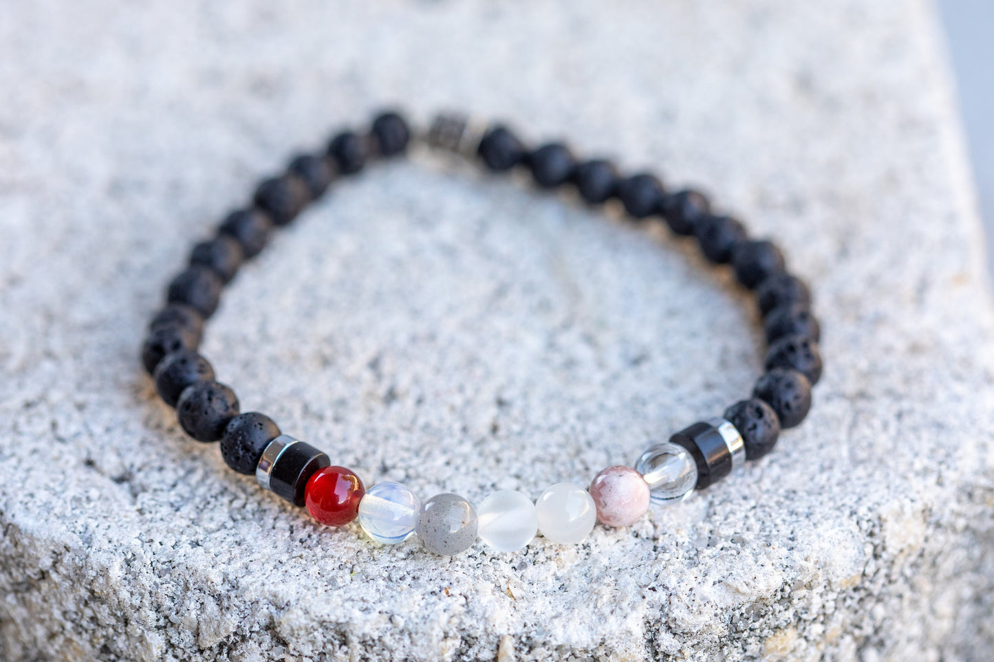 Cancer Zodiac Gemstone Crystal Bracelet