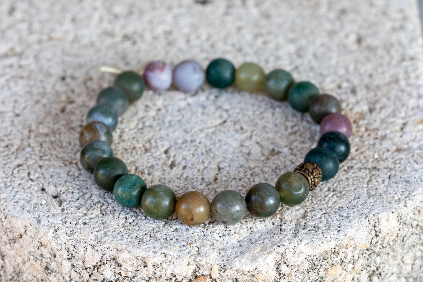Fancy Jasper Gemstone Crystal Bracelet