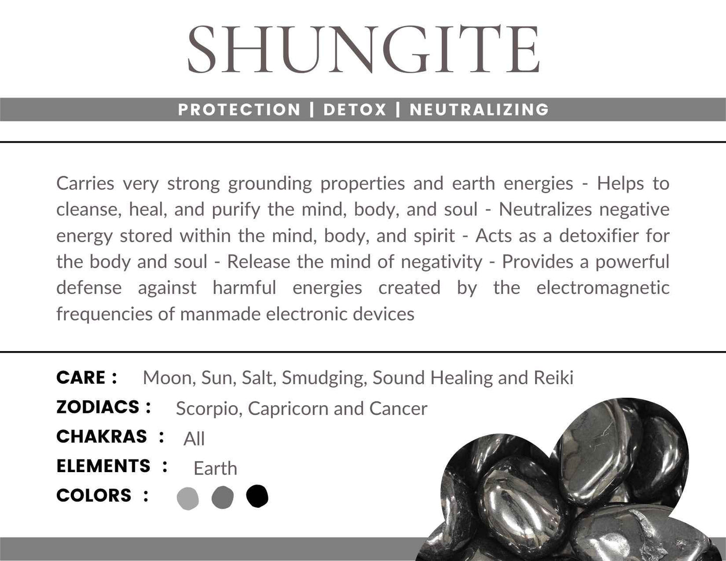 Shungite (EMF Frequency Blocker) Gemstone Crystal Bracelet