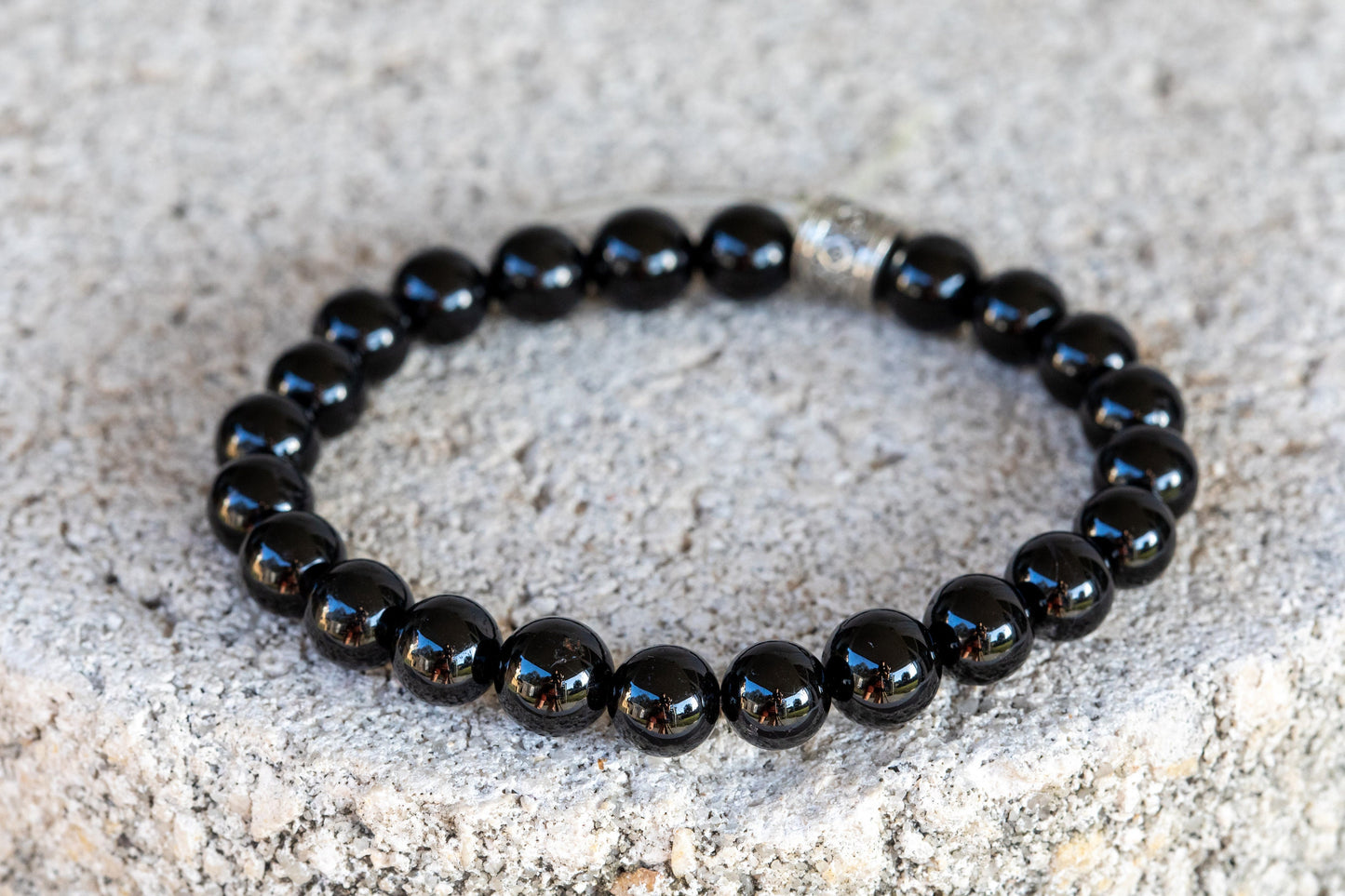 Black, Watermelon, Rainbow Tourmaline Gemstone Crystal Bracelet