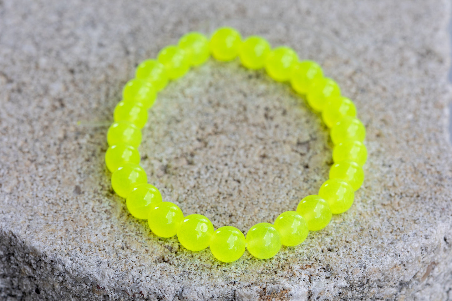 Dyed Pink, Orange, Yellow, Green Quartz Gemstone Crystal Bracelet
