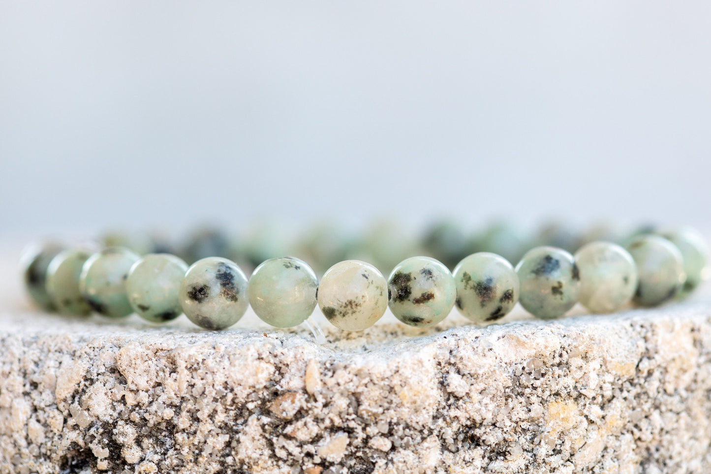 Kiwi Jasper Gemstone Crystal Bracelet
