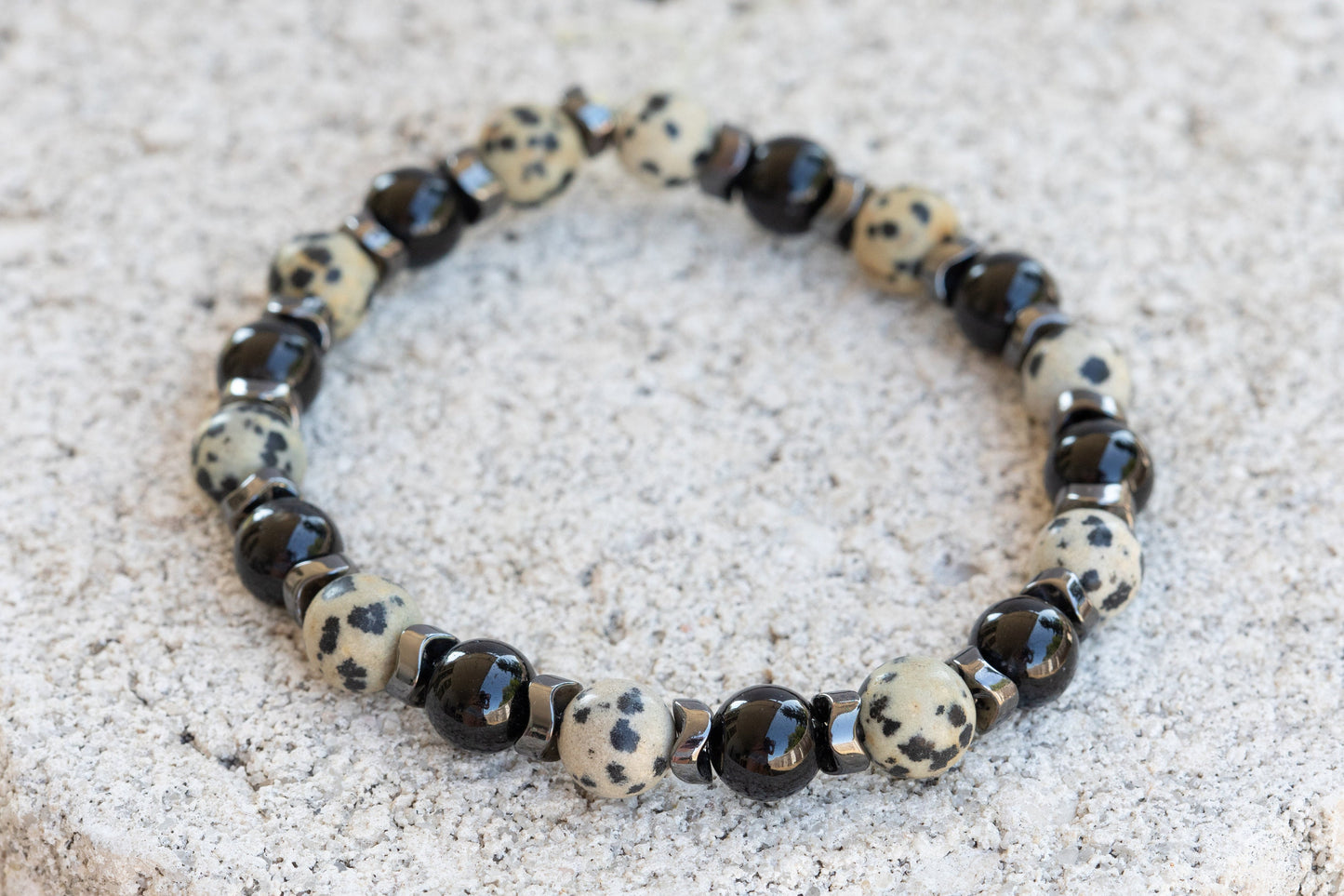 Dalmatian Jasper Stone Gemstone Crystal Bracelet