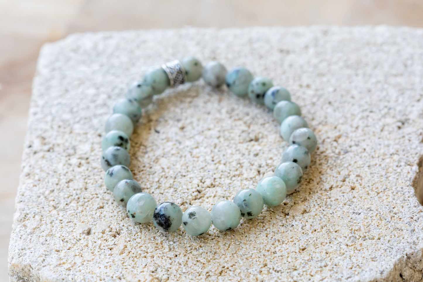 Kiwi Jasper Gemstone Crystal Bracelet
