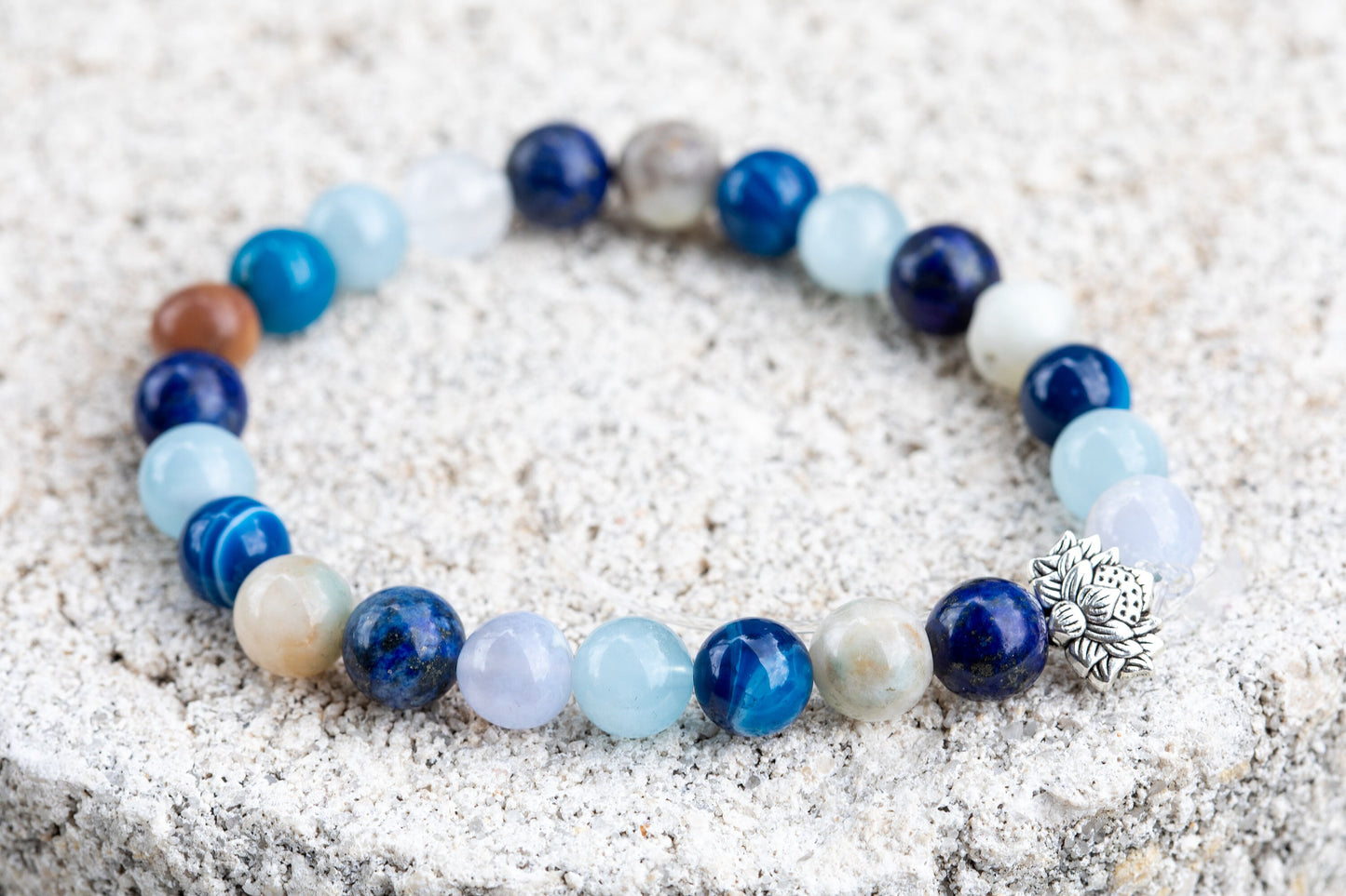 Throat Chakra Gemstone Crystal Bracelet