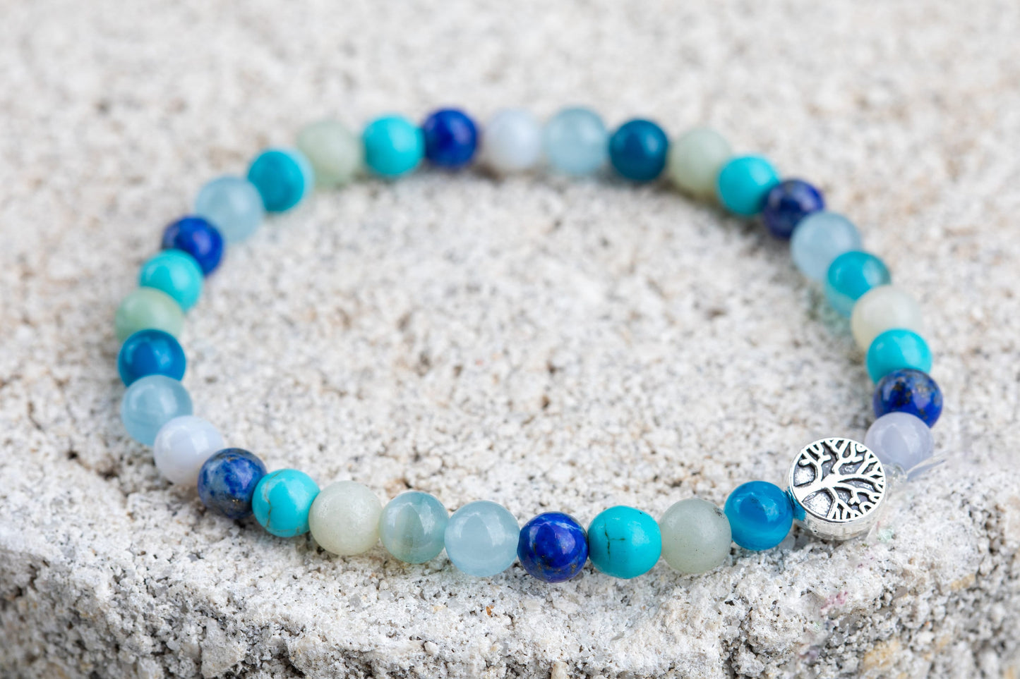 Throat Chakra Gemstone Crystal Bracelet