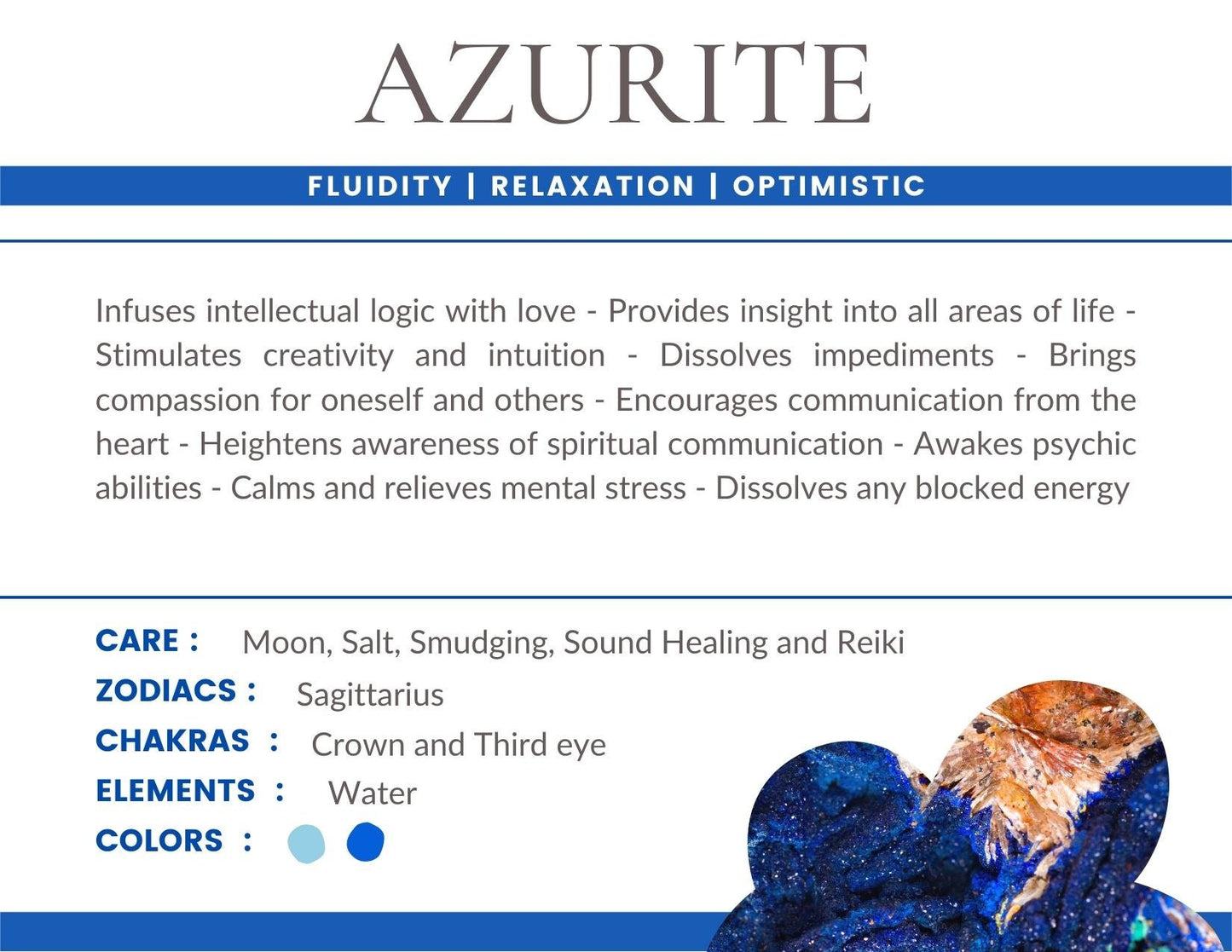 Azurite Gemstone Crystal Bracelet