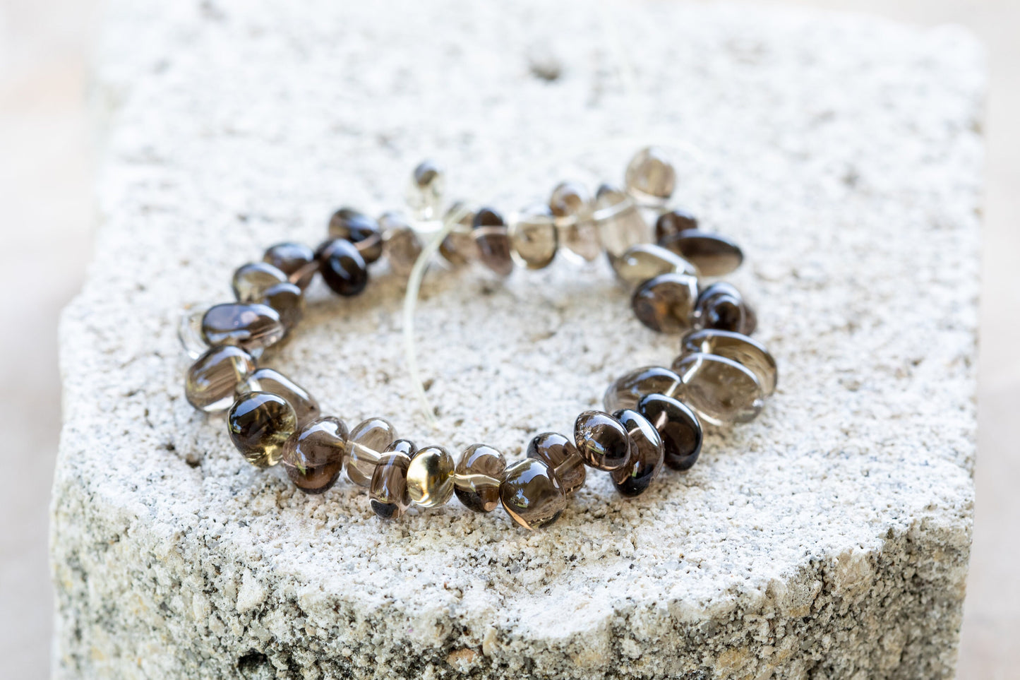 Smoky Quartz Gemstone Crystal Bracelet