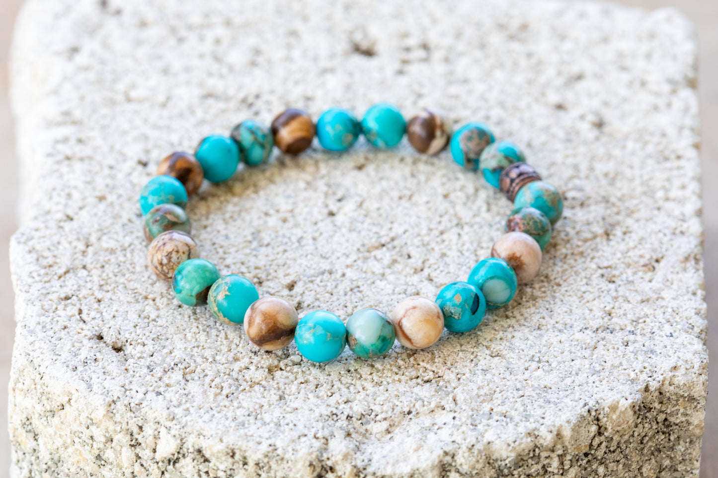 Blue Imperial Jasper Gemstone Crystal Bracelet