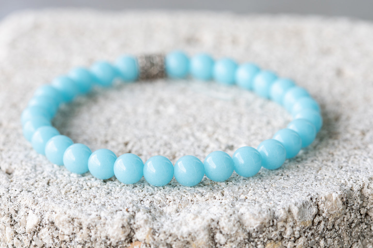 Glow-in-the-Dark Aragonite & Quartz Gemstone Crystal Bracelet
