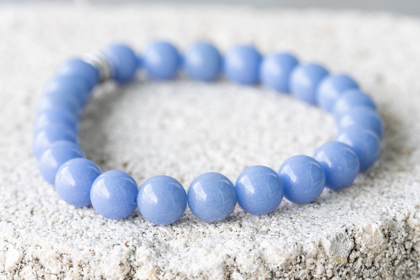 Glow-in-the-Dark Aragonite & Quartz Gemstone Crystal Bracelet