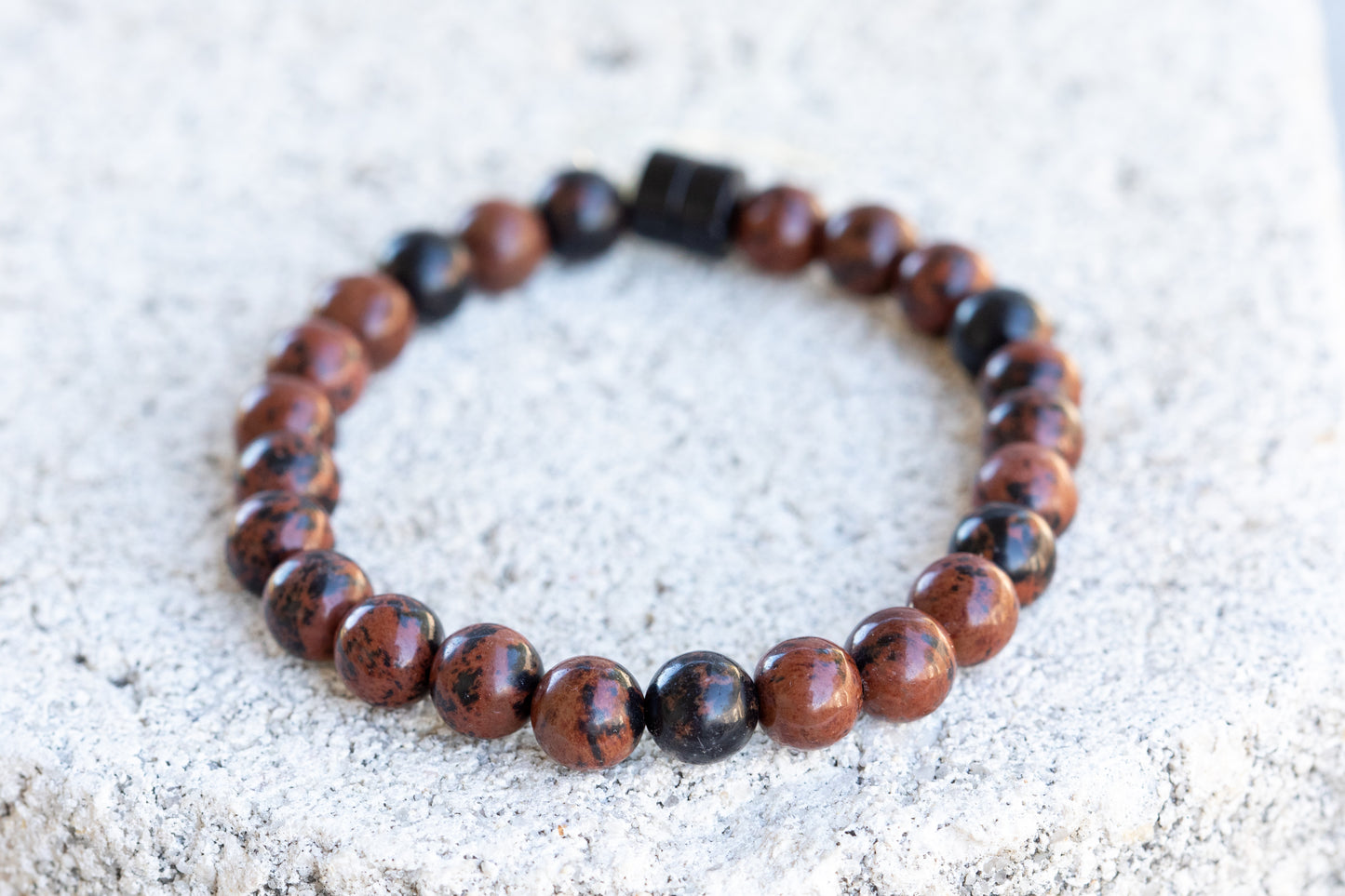 Obsidian Golden, Mahogany, Snowflake Gemstone Crystal Bracelet