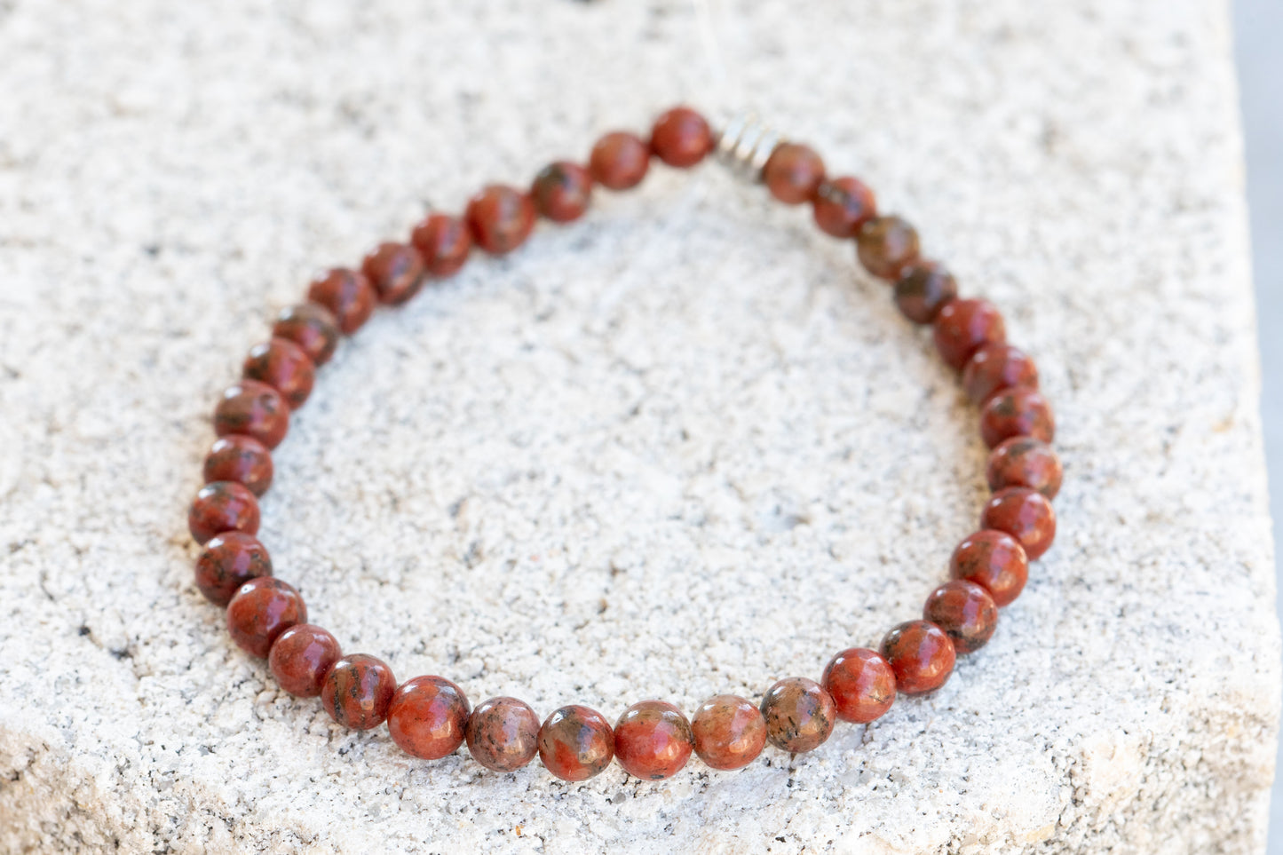 Red Brecciated Jasper Gemstone Crystal Bracelet