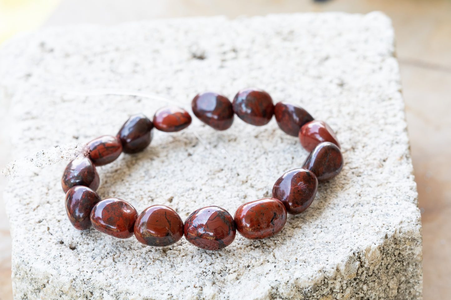 Red Brecciated Jasper Gemstone Crystal Bracelet