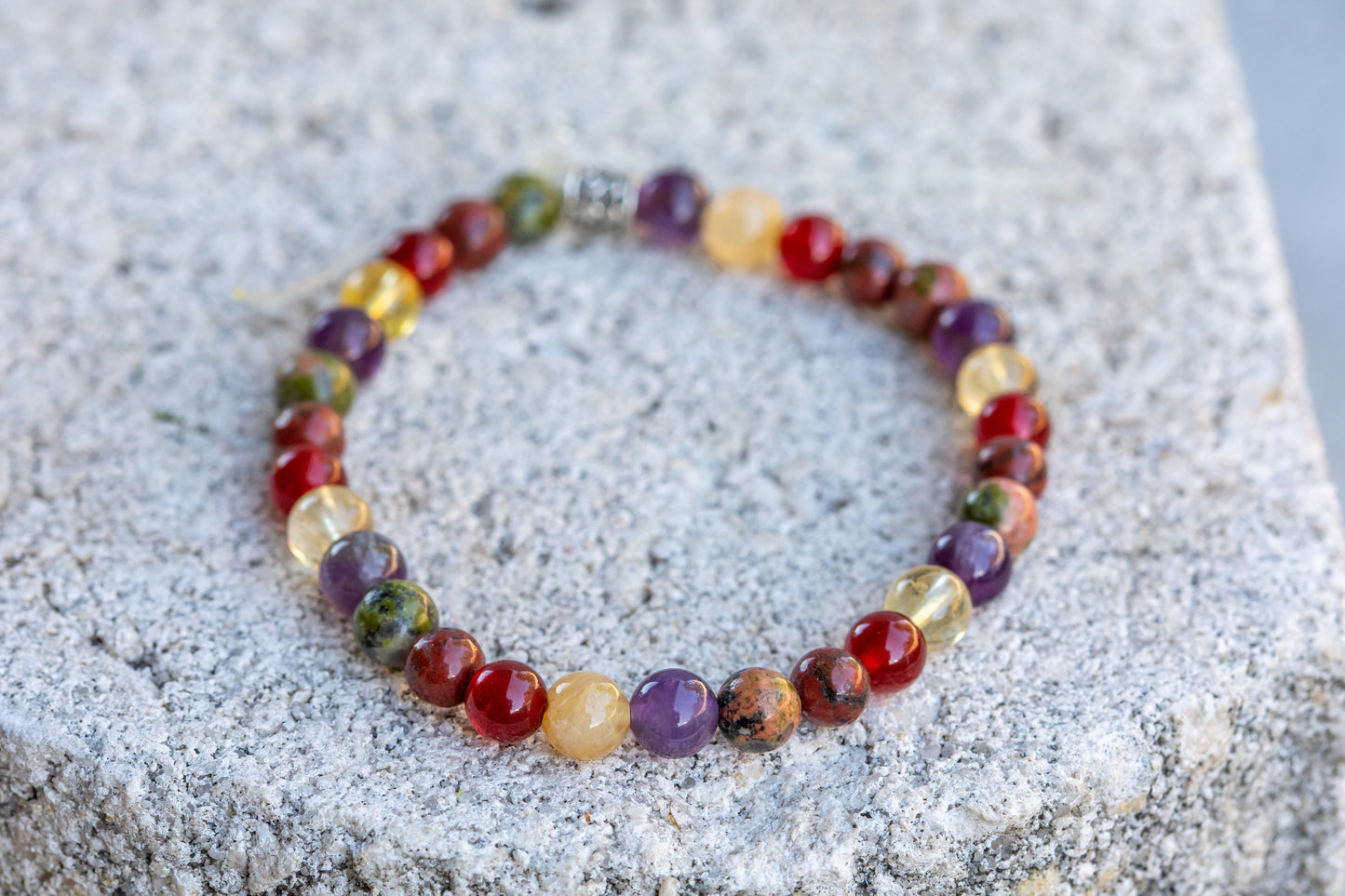 Aries Zodiac Gemstone Crystal Bracelet