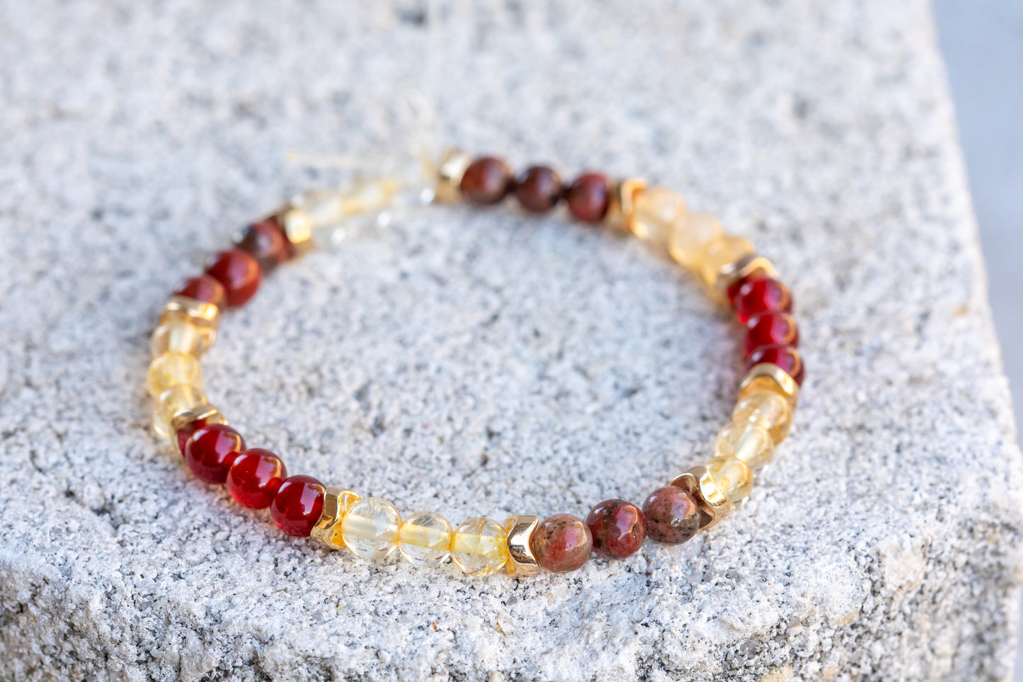 Leo Zodiac Gemstone Crystal Bracelet