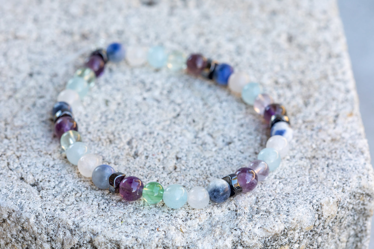 Pisces Zodiac Gemstone Crystal Bracelet
